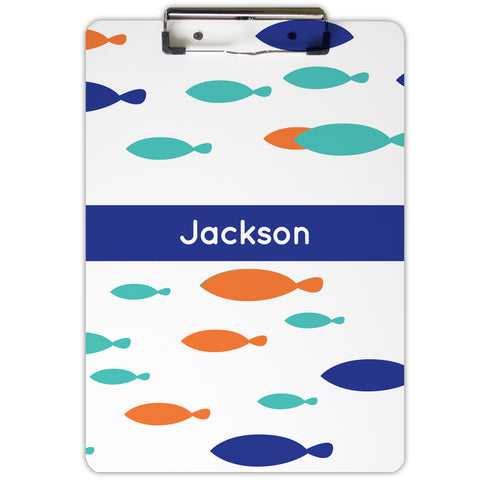 fish personalized monogram clipboard 