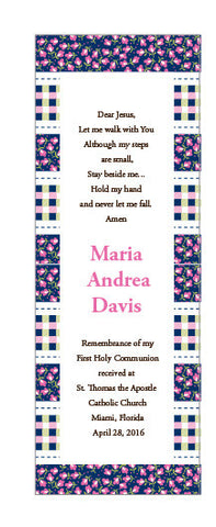 Flowers and Gingham Bookmarks (Set of 25)