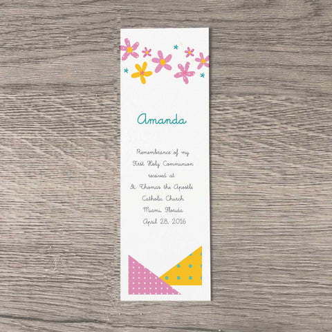 personalized first communion bookmark