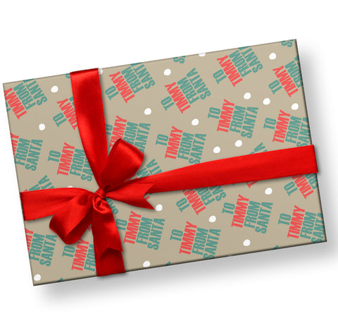 From Santa Personalized Gift Wrap Packed in the North Pole