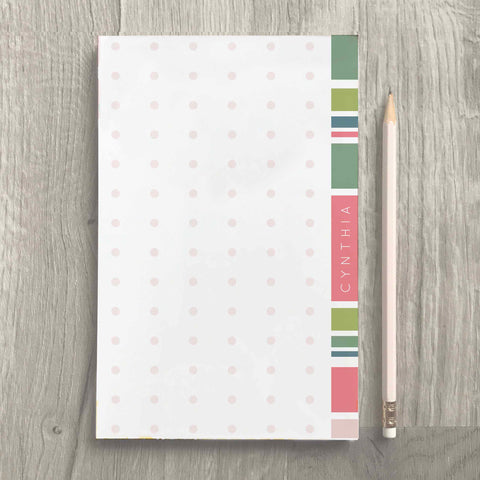 Personalized notepad with colorful design