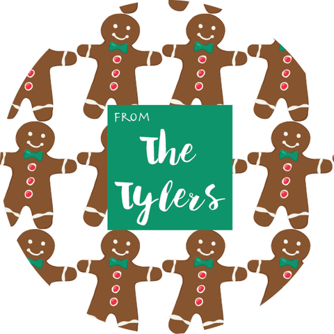cute personalized gingerbread men christmas label