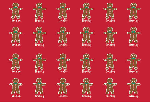 Gingerbread Man Personalized  Gift Wrap