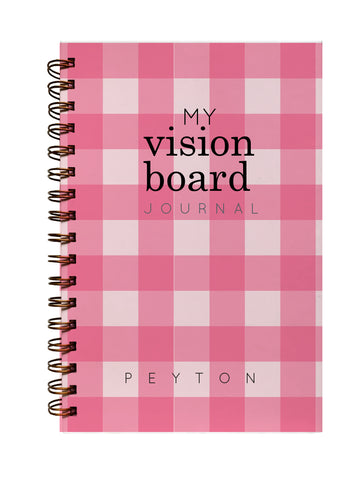 Gingham Vision Board Journal