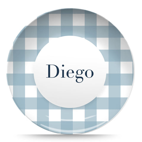 Blue Gingham 10" Plate