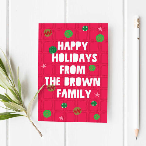 Happy Holiday Personalized Greeting Cards