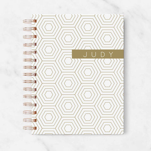 hexagon gold personalized planner