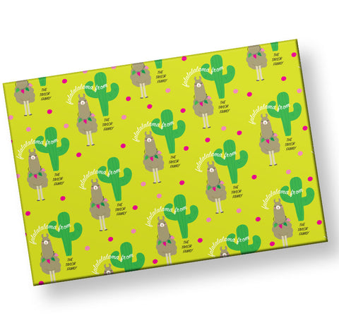 Holiday-Personalized-Llama-Wrapping-Paper