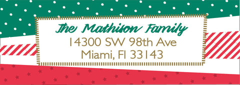 Holiday paper scraps personalized Christmas return address labels