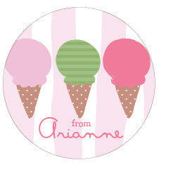 Ice Cream Trio Gift Label