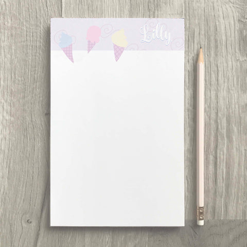 personalized ice cream notepad