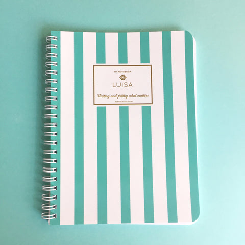 Aqua Stripes Mini Notebook