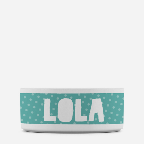polka dot pet bowl