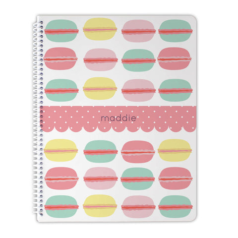 personalized macaron notebook for girls