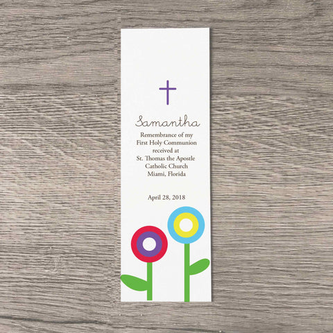 personalized first communion bookmark for girls