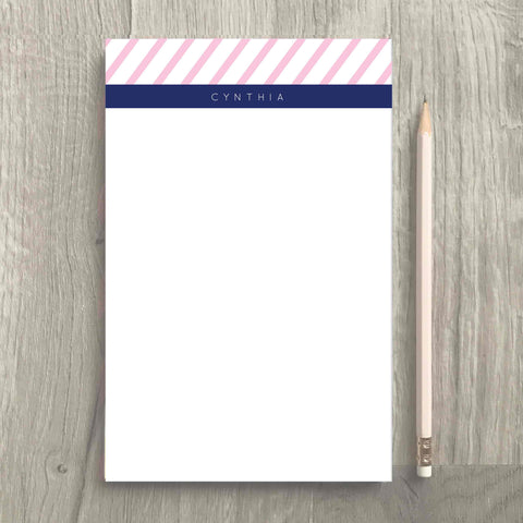 navy and pink  notebook personalized