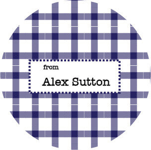 Navy Plaid Gift Label