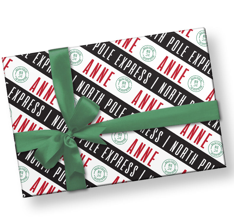 Personalised Green North Pole Wrapping Paper – Dyefor