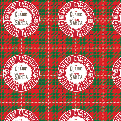 North Pole personalized gift wrap