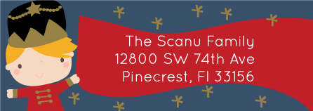 Nutcracker personalized Christmas return address labels