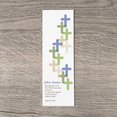 first  holy communion personalized bookmarks for boys 