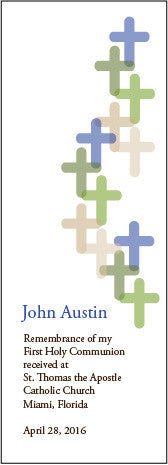 Overlapped Crosses Blue Bookmarks (Set of 25)