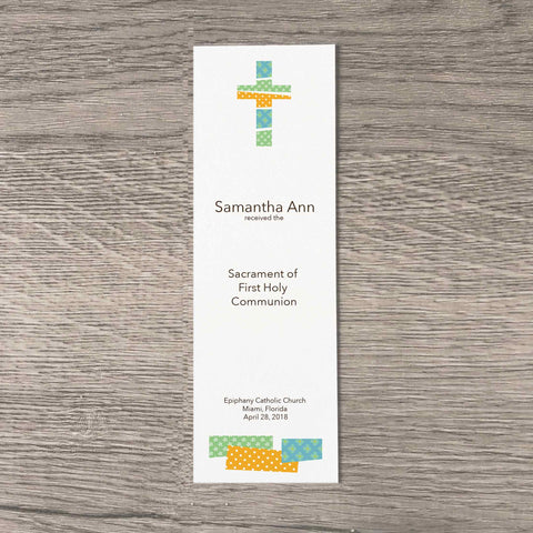 first  holy communion personalized bookmarks for girls
