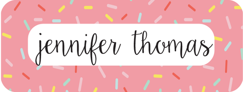 Personalized confetti waterproof name labels for kids