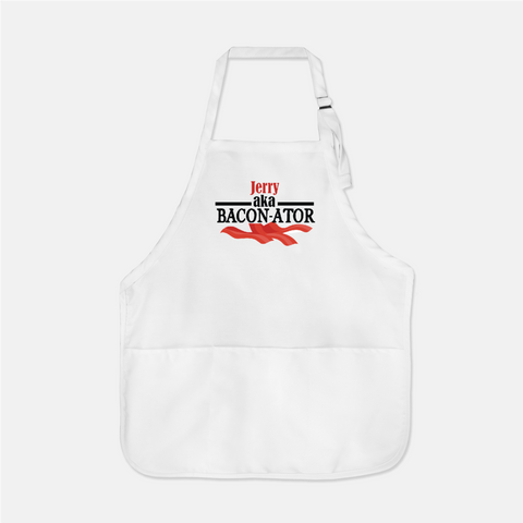 Personalized bacon-ator canvas apron for dad