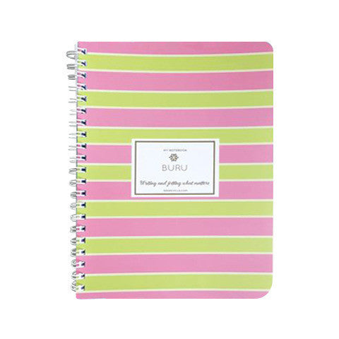 Pink and Yellow Stripes Mini Notebook