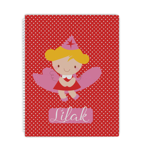 personalized polka dot fairy notebook for girls