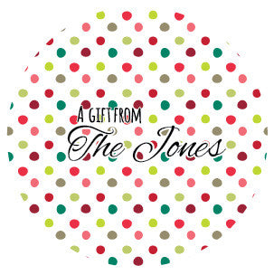 Personalized polka dot gift labels