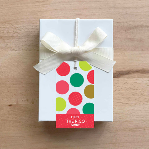 Holiday Dots Stringed Gift Tag (set of 24)