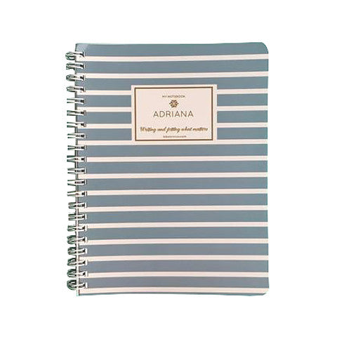 Powder Blue Stripes Mini Notebook | Label Circus