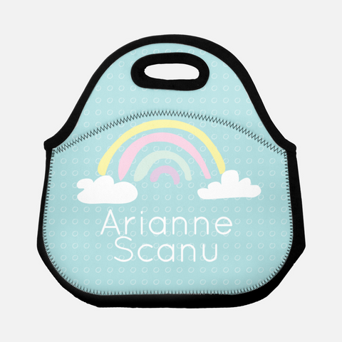 rainbow personalized lunch tote