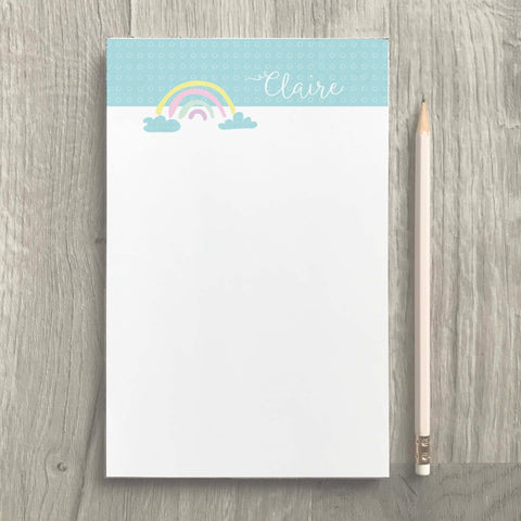 personalized rainbow notepad