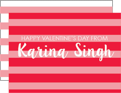 Red and Pink Stripes Valentine's Day Card (set of 10)
