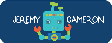 Robot Water Resistant Name Tags