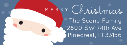 Santa Claus personalized Christmas return address labels