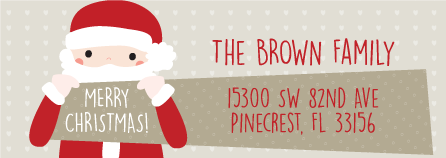 Santa sign personalized Christmas return address labels