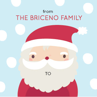Santa Claus Christmas Personalized Gift Label