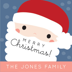 Santa Merry Christmas personalized gift tag