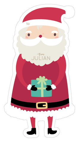 Santa Shape Label