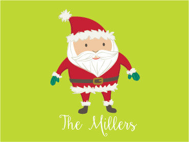 Personalized Santa Christmas folded note cards with envelopes