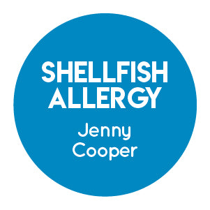 Shellfish Tag Labels Shellfish Allergy Labels | Label Circus
