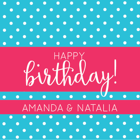 Happy Birthday Teal & Red Label