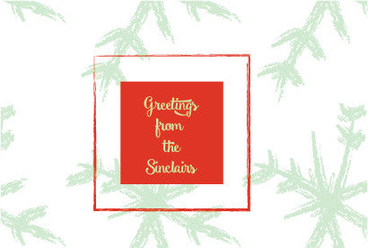 Personalized snowflake folded note cards with envelopes