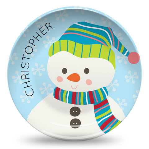 SNOWMAN PERSONALIZED PLATE