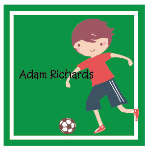 Little Soccer Player Label