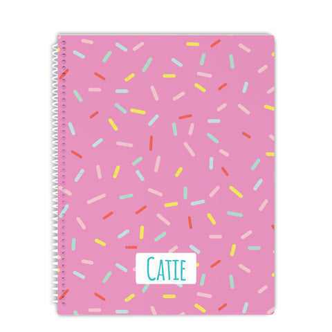 personalized sprinkles notebook for back to school